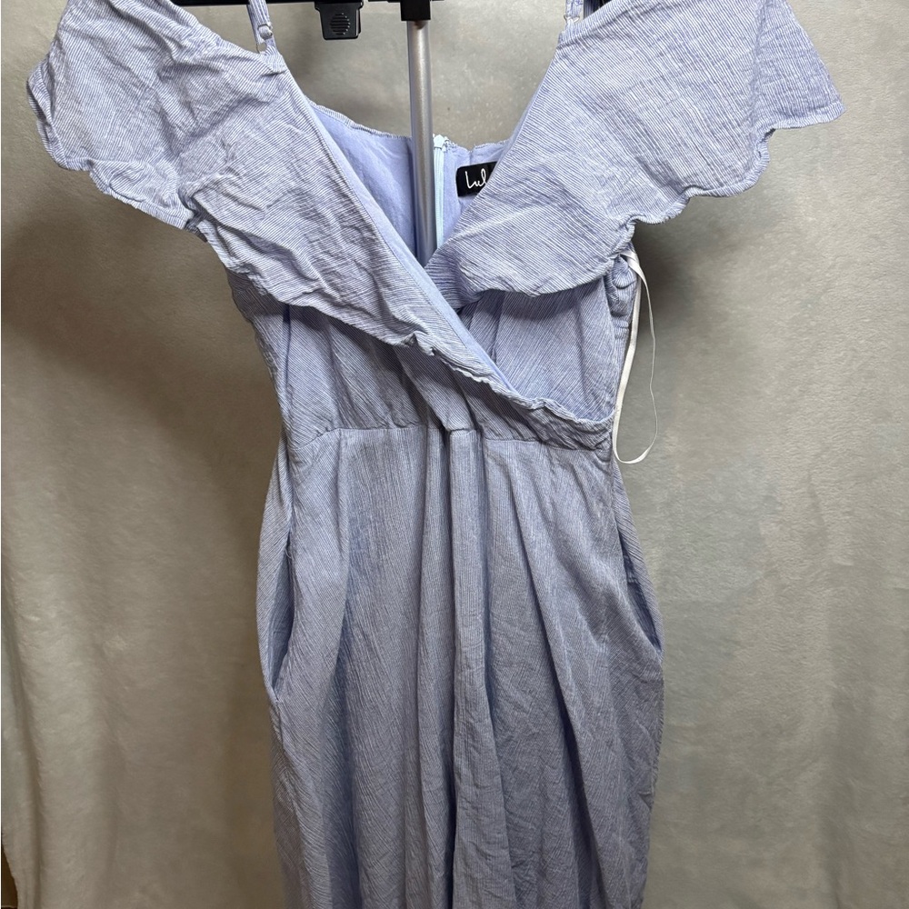 Lulu's Sky Blue Strapless Dress